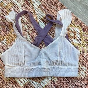 Free People Purple and White Bralette